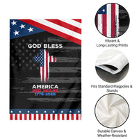 God Bless America 250 Years 1776-2026 Patriotic Garden Flag Christian Cross Flag