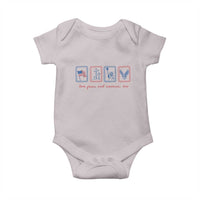 Loves Jesus and America Too Baby Onesie 4th of July Christian