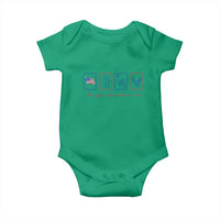 Loves Jesus and America Too Baby Onesie 4th of July Christian