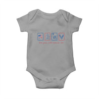 Loves Jesus and America Too Baby Onesie 4th of July Christian