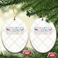 Loves Jesus and America Too Ceramic Ornament 4th of July Christian