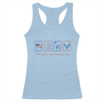 Loves Jesus and America Too Racerback Tank Top 4th of July Christian
