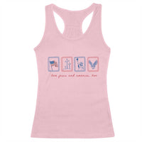 Loves Jesus and America Too Racerback Tank Top 4th of July Christian