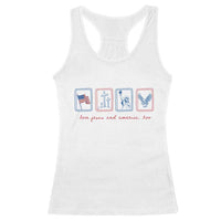 Loves Jesus and America Too Racerback Tank Top 4th of July Christian