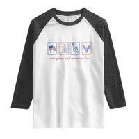 Loves Jesus and America Too Raglan Shirt 4th of July Christian