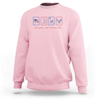 Loves Jesus and America Too Sweatshirt 4th of July Christian