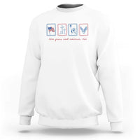 Loves Jesus and America Too Sweatshirt 4th of July Christian