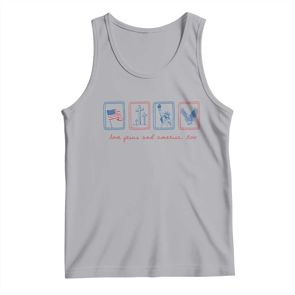 Loves Jesus and America Too Tank Top 4th of July Christian