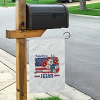 America Needs Jesus Garden Flag Christian Floral US Flag 4th of July