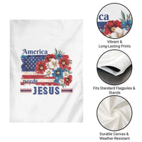 America Needs Jesus Garden Flag Christian Floral US Flag 4th of July