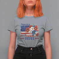 America Needs Jesus T Shirt For Women Christian Floral US Flag 4th of July