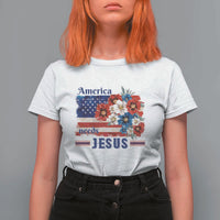 America Needs Jesus T Shirt For Women Christian Floral US Flag 4th of July