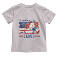 America Needs Jesus Toddler T Shirt Christian Floral US Flag 4th of July