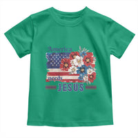 America Needs Jesus Toddler T Shirt Christian Floral US Flag 4th of July
