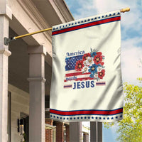 America Needs Jesus Patriotic Garden Flag Christian Floral US Flag 4th of July