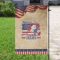 America Needs Jesus Patriotic Garden Flag Christian Floral US Flag 4th of July