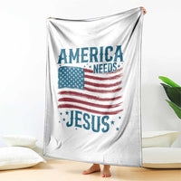 America Needs Jesus Throw Blanket 4th of July Christian