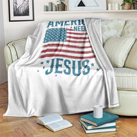 America Needs Jesus Throw Blanket 4th of July Christian