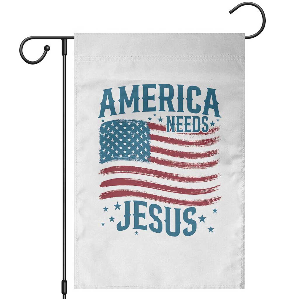 America Needs Jesus Garden Flag 4th of July Christian