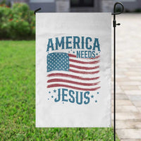 America Needs Jesus Garden Flag 4th of July Christian