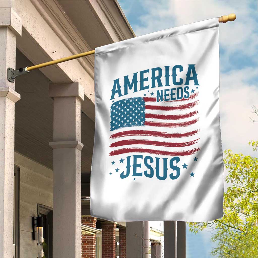 America Needs Jesus Garden Flag 4th of July Christian