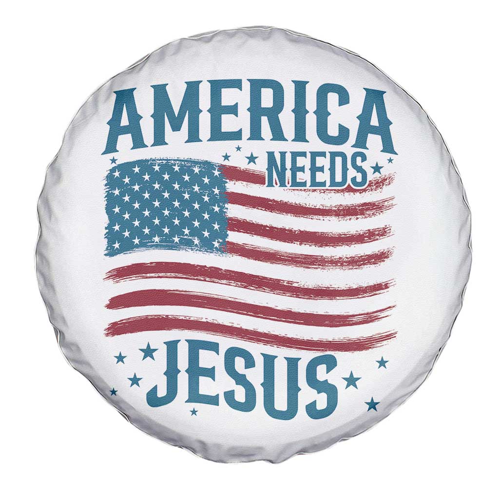 America Needs Jesus Spare Tire Cover 4th of July Christian