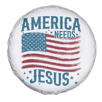America Needs Jesus Spare Tire Cover 4th of July Christian