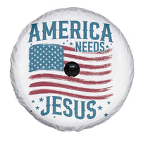America Needs Jesus Spare Tire Cover 4th of July Christian