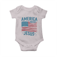 America Needs Jesus Baby Onesie 4th of July Christian