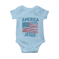America Needs Jesus Baby Onesie 4th of July Christian