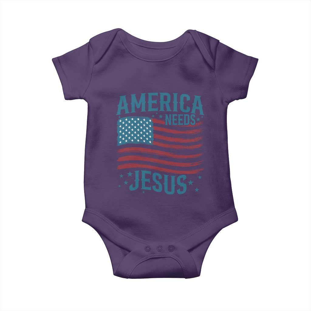 America Needs Jesus Baby Onesie 4th of July Christian