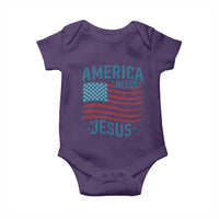 America Needs Jesus Baby Onesie 4th of July Christian