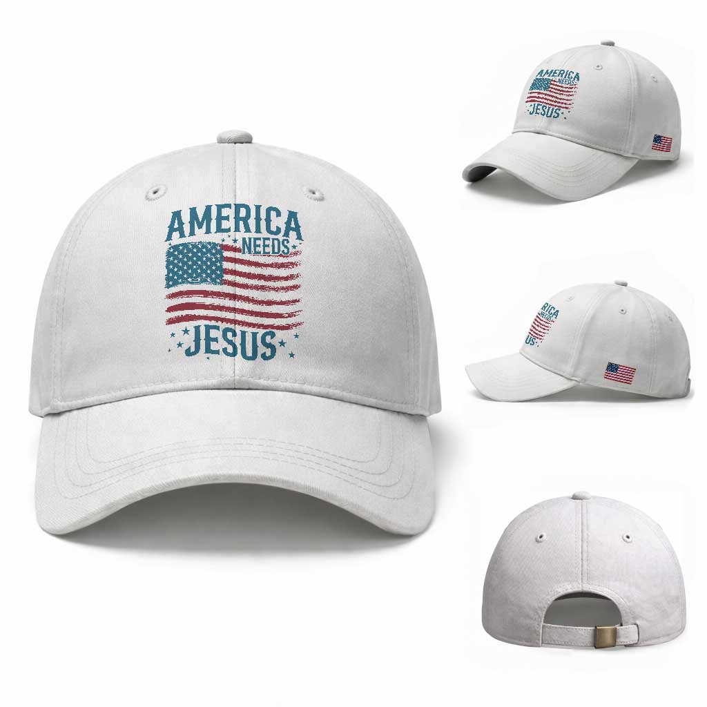 America Needs Jesus Baseball Cap 4th of July Christian
