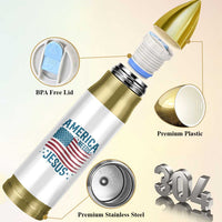 America Needs Jesus Bullet Tumbler 4th of July Christian