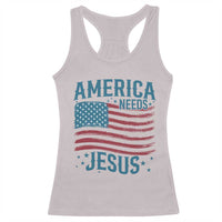 America Needs Jesus Racerback Tank Top 4th of July Christian
