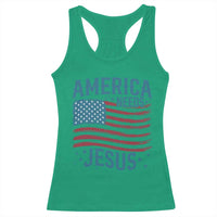 America Needs Jesus Racerback Tank Top 4th of July Christian