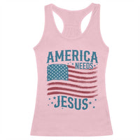 America Needs Jesus Racerback Tank Top 4th of July Christian