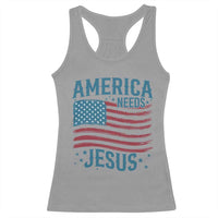 America Needs Jesus Racerback Tank Top 4th of July Christian
