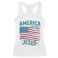 America Needs Jesus Racerback Tank Top 4th of July Christian