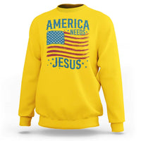 America Needs Jesus Sweatshirt 4th of July Christian