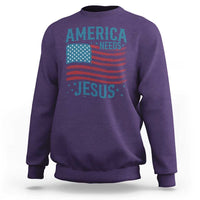 America Needs Jesus Sweatshirt 4th of July Christian