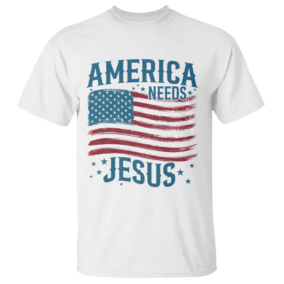 America Needs Jesus T Shirt 4th of July Christian