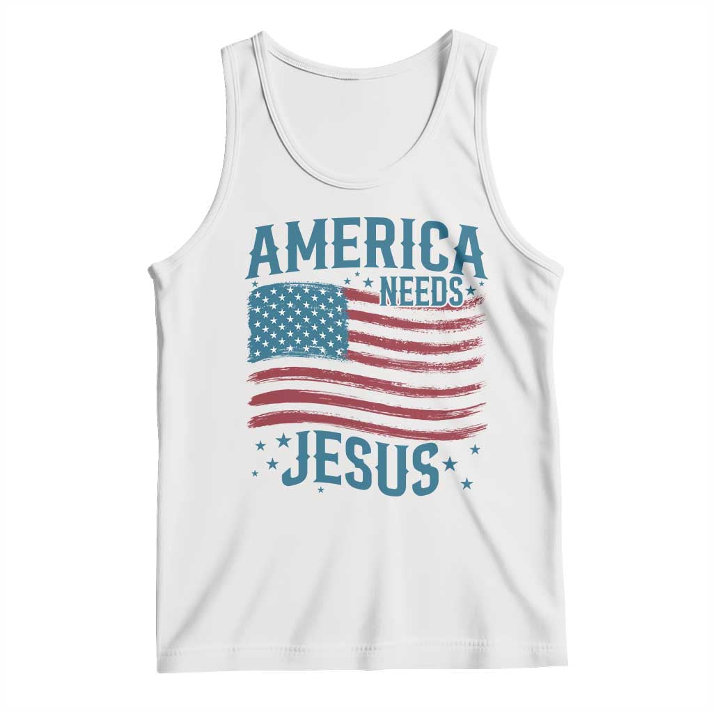 America Needs Jesus Tank Top 4th of July Christian