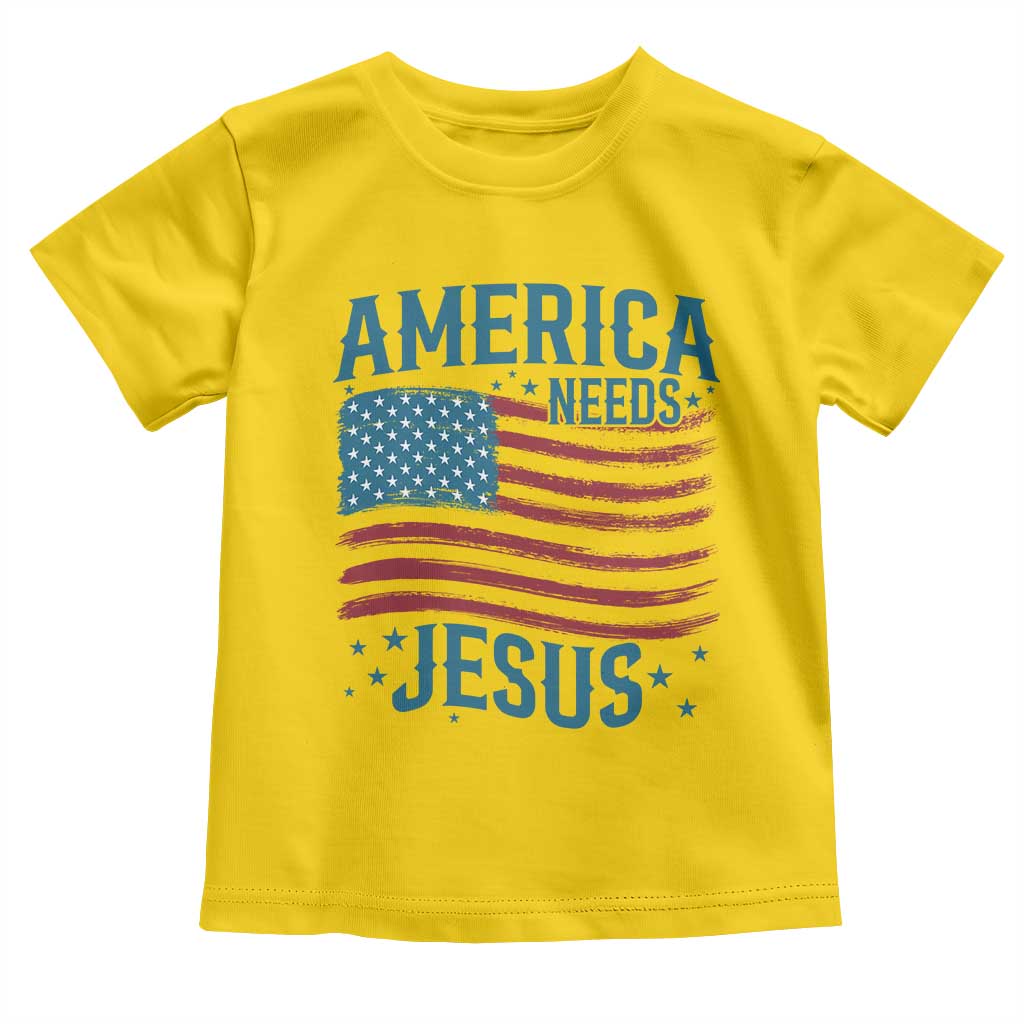 America Needs Jesus Toddler T Shirt 4th of July Christian