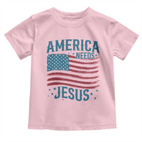 America Needs Jesus Toddler T Shirt 4th of July Christian