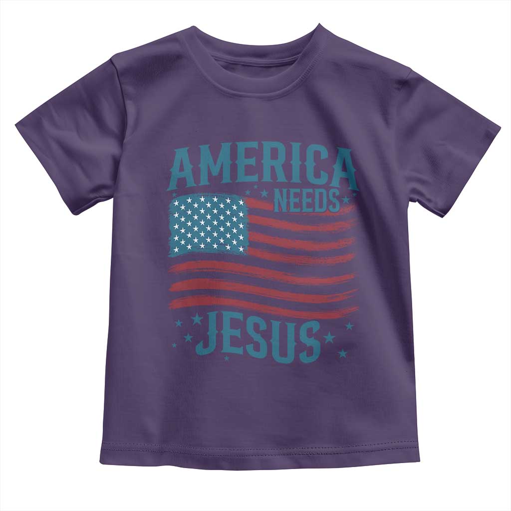 America Needs Jesus Toddler T Shirt 4th of July Christian