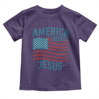 America Needs Jesus Toddler T Shirt 4th of July Christian