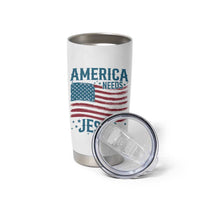 America Needs Jesus Tumbler Cup 4th of July Christian