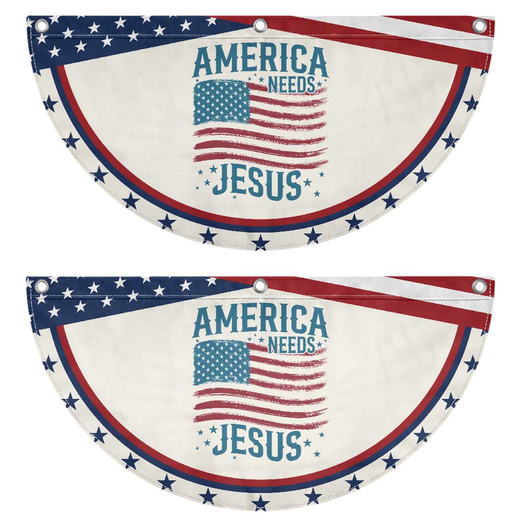 America Needs Jesus Patriotic Fan Flag 4th of July Christian