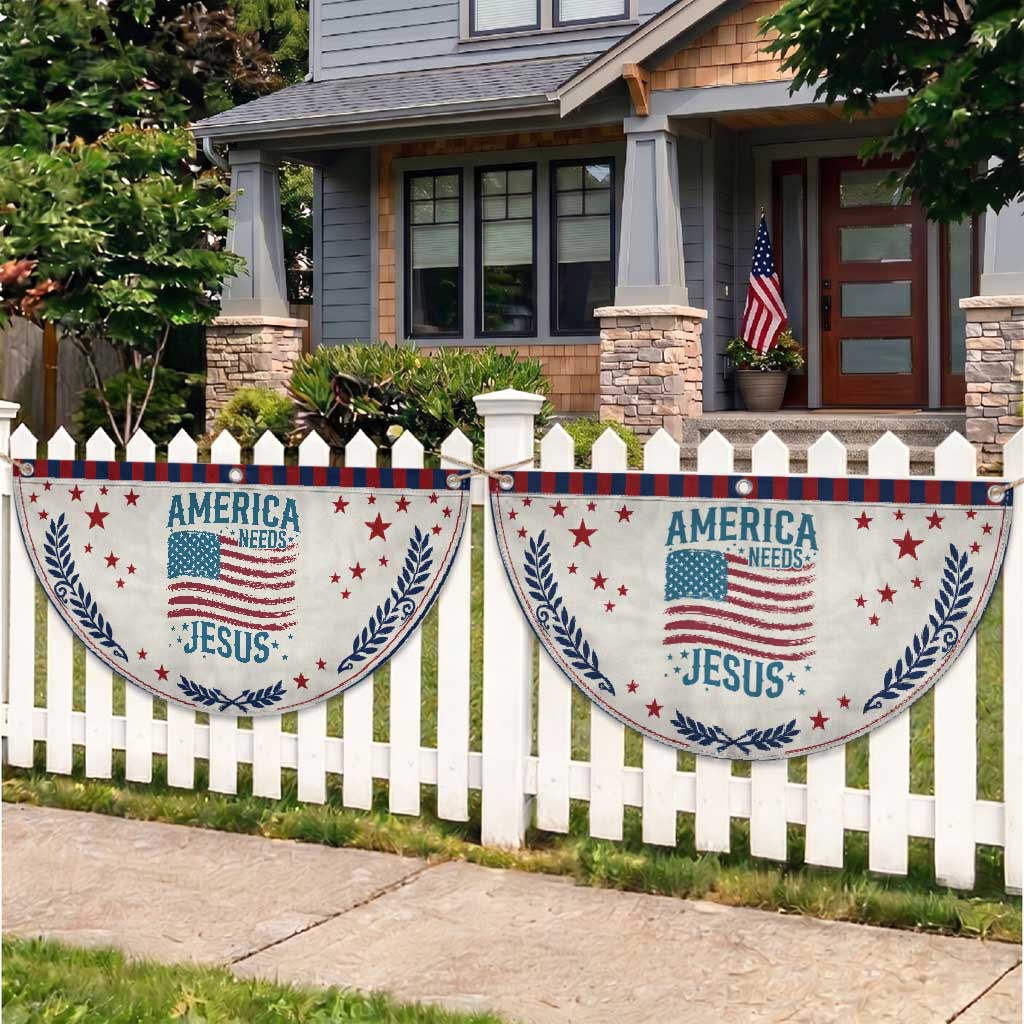 America Needs Jesus Patriotic Fan Flag 4th of July Christian